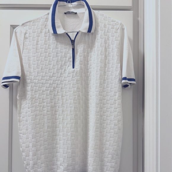 Brand New —Haight & Ashbury—TEXTURED TIPPING ZIP KNIT POLO—Original $135.00 - Picture 1 of 10